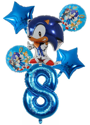 Nuovo Set Decorazioni per Festa di Compleanno a Tema Riccio Blu: Palloncini, Piatti, Bicchieri, Decorazione per Torta per Baby Shower e Regali per Bambini