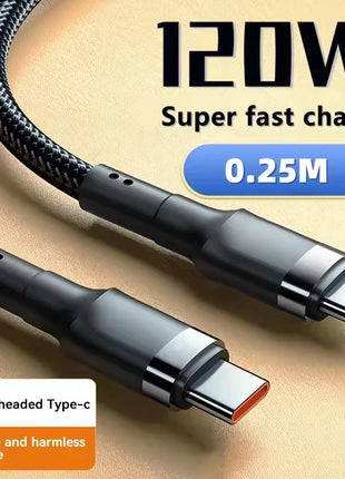 Cavo di ricarica rapida da 120W, cavo USB C a USB Type C di alta qualità con ricarica rapida PD per iPhone Xiaomi 17 Plus Pro Max Samsung S24