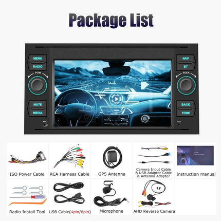DAB For Ford Transit MK7 Fiesta Fusion Kuga C/S-Max Galaxy Android 15 4+64G Apple Carplay Android Auto Car Stereo GPS WIFI RDS