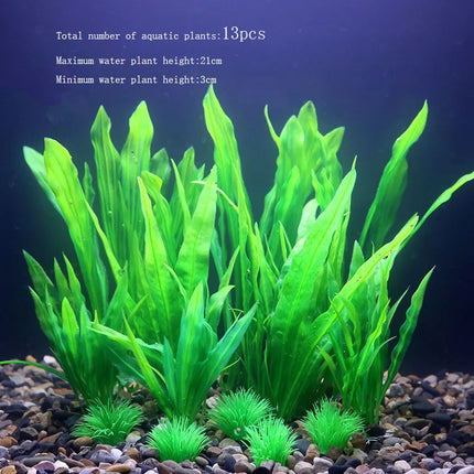 Artificial Aquarium Decor Plants Water Weeds Ornament Aquatic Fish Tank Simulation Grass Flower Decoration Accessories