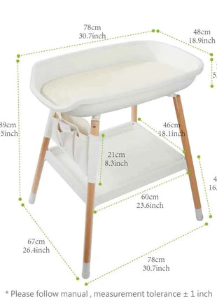 2 in 1 Baby Bath & Installation Safety Wooden Children Infant Diaper Changing Table with Free Changing Pad Included