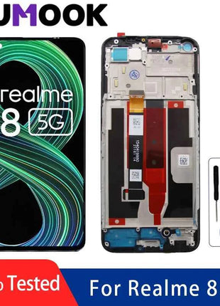 6.5 ''Per Realme 8 5G RMX3241 Display LCD Touch Screen Digitizer Assembly per Realme8 5G Schermo LCD Con Telaio di Ricambio