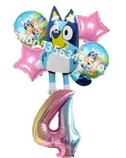 Set di Stoviglie a Tema Bluey e Bingo, Kit Completo per Feste, Decorazioni per Compleanni e Atmosfera Domestica