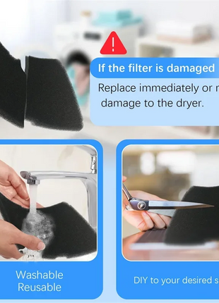 10PCS Replacement Dryer Filters for Beko/Grundig/Elektra Bregenz/Blomberg Part 2964840100 Tumble Dryer Spare Parts