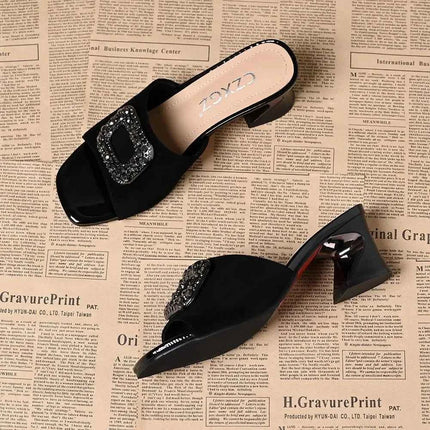 Cresfimix sapatos femininas donna casual di alta qualità primavera peep toe comfort sandali tacco alto signora scarpe estive nere ab714