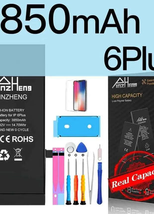PINZHENG Real High Capacity Battery For iPhone 8 Plus SE 5S 6 6S 7 X Xr Xs Max Phone Replacement Batteries Warranty One Year