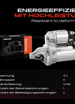 Motorino di Avviamento Frankberg 1x per BMW Serie 1 Cabrio Coupé E81 E87 F20 F21 E88 E82, Serie 3 Gran Turismo F34, Serie 3 E90 F30 F80, 12417616502