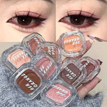 Gothic Red Brown Smoked Matte Eyeshadow Palette Smooth Shimmer Monochrome Eye Shadow Long-Lasting Brightening Silkworm Pigments