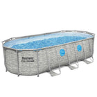Nuova Piscina Ovale Bestway Power Steel Vista Frame 549x274x122cm (18'x9'x4') 2026 con Finestre Trasparenti Impermeabili