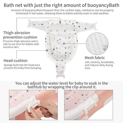 Baby Bathtub, Space Saving & Foldable Baby Bathtub with Thermometer, Non-Slip Bath Pillow And Drain Hole for Newborn And Toddler