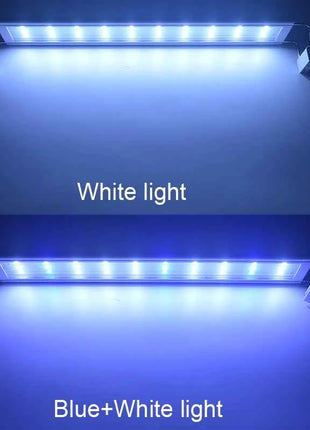 Aquarium LED Light Super Slim Fish Tank Aquatic Plant Grow Lighting Waterproof Bright Clip Lamp Blue LED 18-72cm for Plants 220v