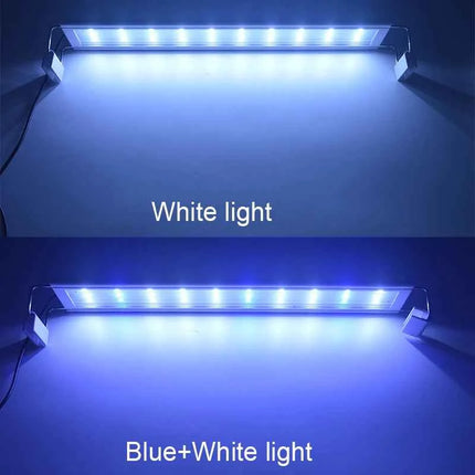 Aquarium LED Light Super Slim Fish Tank Aquatic Plant Grow Lighting Waterproof Bright Clip Lamp Blue LED 18-72cm for Plants 220v