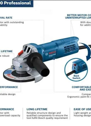 Bosch Professional: GWS 800 angle grinder with a back switch for cutting, grinding, and chasing concrete brick masonry stone