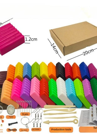 24 Colors Polymer Clay Fimo DIY Soft Clay Set Molding Oven Craft Baking Clay Blocks Early Educational Toy for Kids