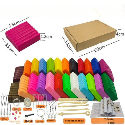 24 colori argilla polimerica Fimo fai da te set di argilla morbida stampaggio forno artigianale cottura blocchi di argilla giocattolo per l'educazione precoce per i bambini