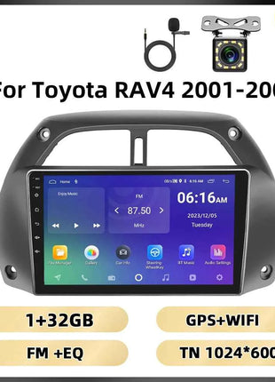 Podofo 8Core 2Din Car Stereo For Toyota RAV4 2001-2006 Multimedia Player WIFI 4G AI Voice BT Carplay Android Car Radio RDS