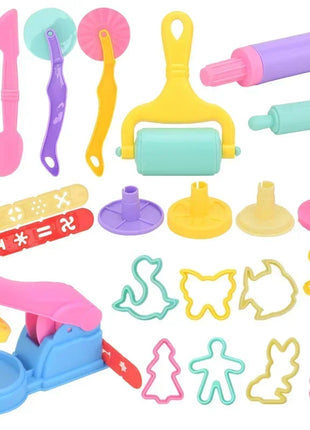 Creative 3D Playdough Mold Clay Modeling Accessories DIY Dough Play Noodle Tool Kit Plastic Knife Mold Educational Toy For Kids