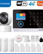 WiFi + GSM/4G and 2G Wireless Security Protection Smart Home App and Tuya Home Security Alarm System Alexa Remote Operation 433 Mhz