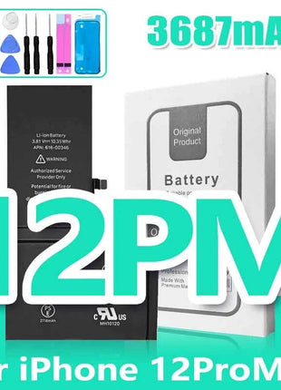 0 Cycle High Capacity Battery For iPhone 11 11Pro 12Pro 12 13 14 13Pro 14Pro Max Mini Phone Bateria + Free Tool Kit