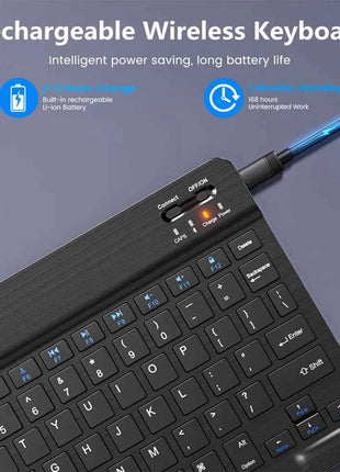 Bluetooth Wireless Keyboard Mouse For IOS Android Windows Tablet For iPad Air Mini Pro Spanish Korean Portugal Russian Keyboard