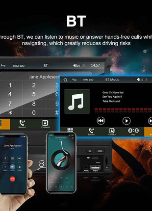 Carplay Android Auto Universal 1 Din MP5 Player 7 Inch Retractable Touch Screen Car Player HD FM AUX Input BT Radio Mirror Link