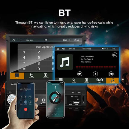 Carplay Android Auto Universal 1 Din MP5 Player 7 Inch Retractable Touch Screen Car Player HD FM AUX Input BT Radio Mirror Link