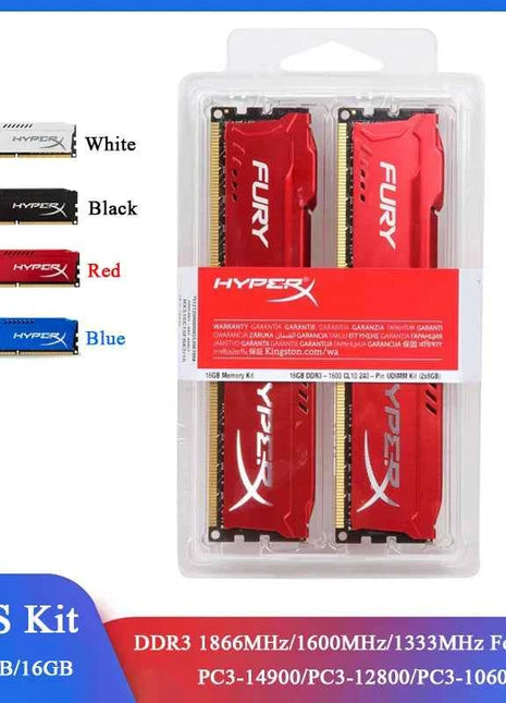 Memoria DDR3 8GB (2x4GB) 16GB (2x8GB) Kit RAM 1866MHz 1600MHz 1333MHz Desktop RAM 240Pins 1.5V DIMM PC3-12800 14900 Fury RAM