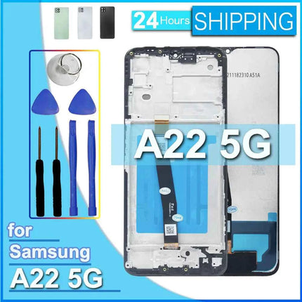Display LCD Testato per Samsung A22 5G, Schermo Touch con Digitalizzatore, Assemblaggio Completo per Samsung A226 A226B, Schermo LCD con Cornice