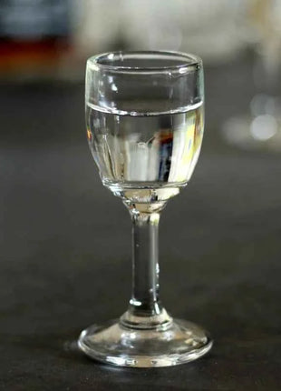 Set 6 Calici Shot 25ml in Vetro Senza Piombo con Stelo per Bar Matrimoni e Feste