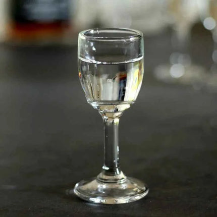 Set 6 Calici Shot 25ml in Vetro Senza Piombo con Stelo per Bar Matrimoni e Feste