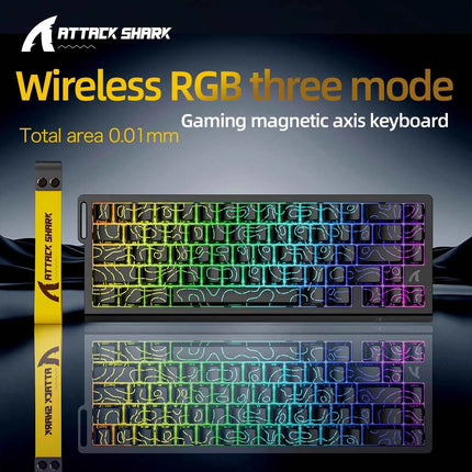 X68HE ATTACK SHARK Magnetic Gaming Keyboard Mechanical Wired for Pro Gaming 0.01mm Rapid Trigg 8000Hz SOCD/Rs 0.125ms 128K Rate