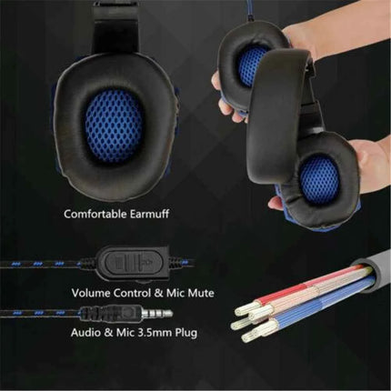 Wired Gaming Headsets With 120° Adjustable Noise Cancelling Microphone PC Gamer Headphones For PS4/PS5/Xbox Smartphone Laptop
