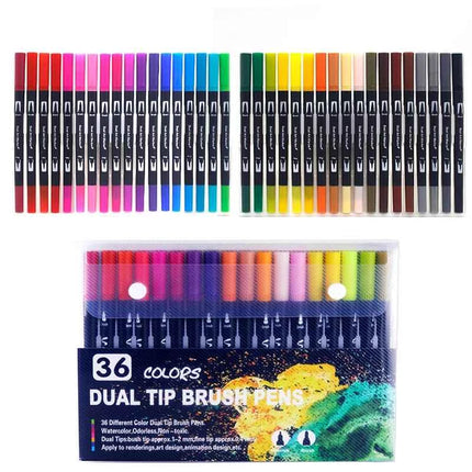 Set Pennarelli Manga Dual Tip 12/24/36/120 Colori Acquerello Fineliner per Calligrafia e Arte