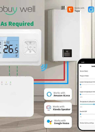 Tuya Smart Wifi Thermostat Wireless For Gas Boiler Room Thermostats Battery Operated Thermostat Wifi Smart  Alexa Google Home