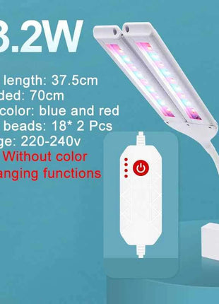 Super Bright Clip Lamp LED Aquarium Light for Aquatic Plant Grow Fish Tank Full Spectrum Timing Lamp 220-240V 30~70CM 4W 8W 13W
