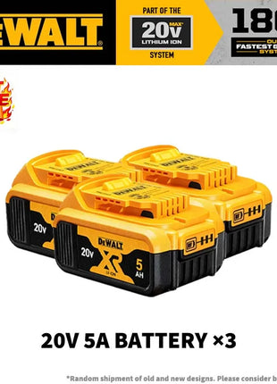 Batteria Originale Dewalt 20V MAX 5Ah 6Ah 18650 ‌ Batteria agli Ioni di Litio XR per Utensili Elettrici, 120W Alta Potenza, Ricaricabile, Batteria di Ricambio