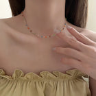 Collana Donna Trendy con Pietre Irregolari Colorate Dopamina, Semplice Catena per Clavicola, Gioielli Moda, Accessori per Feste, Regalo