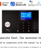 WIFI GSM Home Alarm System Security Alarm Host Anti-theft with Door Gap PIR Motion Sensor Tuya Smart App Control Works with Alexa