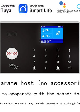 Sistema di allarme per casa WIFI GSM Allarme di sicurezza Host Ant-furto con gap porta Sensore di movimento PIR Tuya Smart App controllo lavoro Alexa