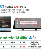 Wireless Carplay Android 14 For BMW F20 F30 F21 F22 F31 F32 F33 F34 F36 NBT EVO Multimedia Player Auto Radio Screen GPS