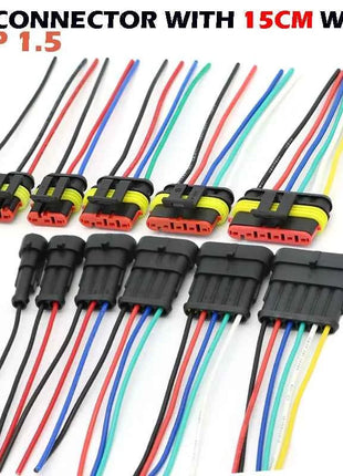 5/20/100sets HID Waterproof Connectors 1/2/3/4/5/6 Pin Car Electrical Wire Connector Plug Truck Harness with 15CM Wire Cable