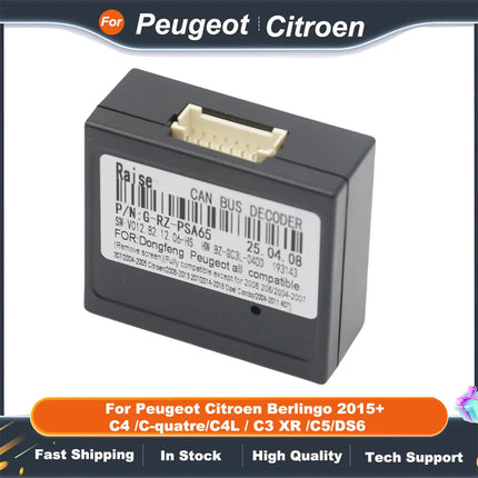 Sollevare PSA-RZ-65 Canbus Box 16 Pin Car Stereo Android Cablaggio per Peugeot Citroen Berlingo 2015+ C4 /C-quatre/C4L / C3 XR /C5/DS6