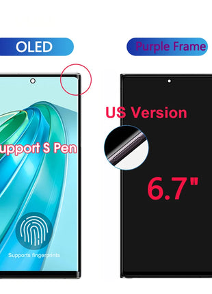 NUOVO AMOLED Per Samsung Galaxy S22 Ultra 5G Display LCD Display LCD Touch Screen Digitizer Assembly Per Samsung S22 Ultra Schermo