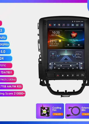 9.7" Hizpo CarPlay Android Car Radio for Opel Astra J Buick Verano 2009 - 2015 Tesla Style Screen GPS DSP 360CAM  Snapdragon6115