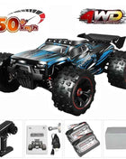 1:16 85KM/H Or 50KM/H 4WD RC Car With LED Remote Control Cars High Speed Drift Monster 4x4 Truck for Kids vs Wltoys 124017 Toys