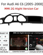 Android 14 Auto Radio CarPlay For Audi A6 C6 4f  For Audi Q7 4L 2005-2015 MMI 2G 3G GPS Car Multimedia Player Navi Stereo DSP