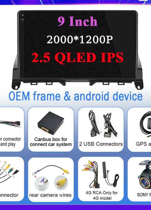 Android 15 For Mercedes Benz C Class 3 C220 C180 W204 S204 2006-2011 Car Auto Carplay Radio Stereo Receiver Multimedia Screen