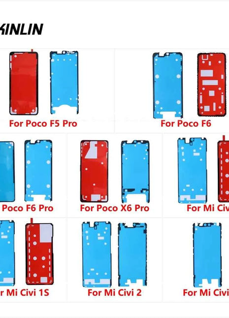 Per Xiaomi Poco F5 F6 M6 X6 Pro Mi Civi 1S 2 3 4G Display LCD Schermo Posteriore Della Copertura Dell'alloggiamento Adesivo Nastro Colla Parti
