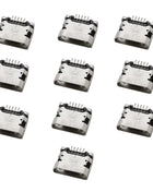 10 Pieces Micro USB 5 Pin Connector, SMD SMT Charging Port for Android Phones, Data and Charging Socket, DIY Repair Adapter