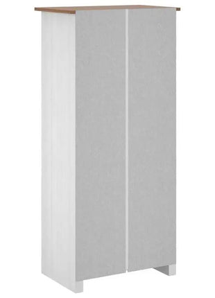 Armadio Bianco 80x50x171,5 cm in Pino Massiccio, Collezione Panama, Armadio in Legno di Pino Bianco con Ripiani e Asta Appendiabiti per Camera da Letto